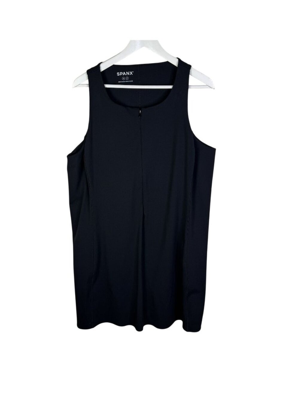 Spanx Black "Get Moving" Half-Zip Mini Dress w/ Built-In Shorts, Size 2X